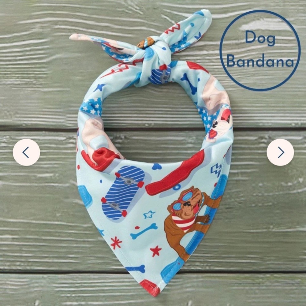 Dog Bandana Tie On Pete‎ And Lucy Red White And Blue Crew New